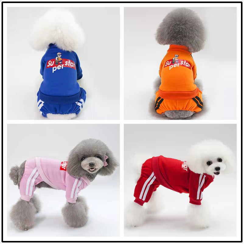 New Creative Breathable Pet Clothing Dog Clothing Pet Clothing for Autumn and Winter Four Legged Hoodie Fleece Jacket for Pets