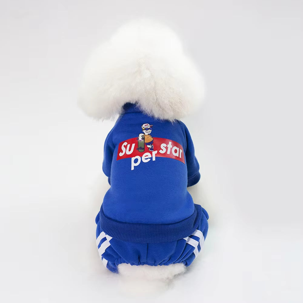 New Creative Breathable Pet Clothing Dog Clothing Pet Clothing for Autumn and Winter Four Legged Hoodie Fleece Jacket for Pets