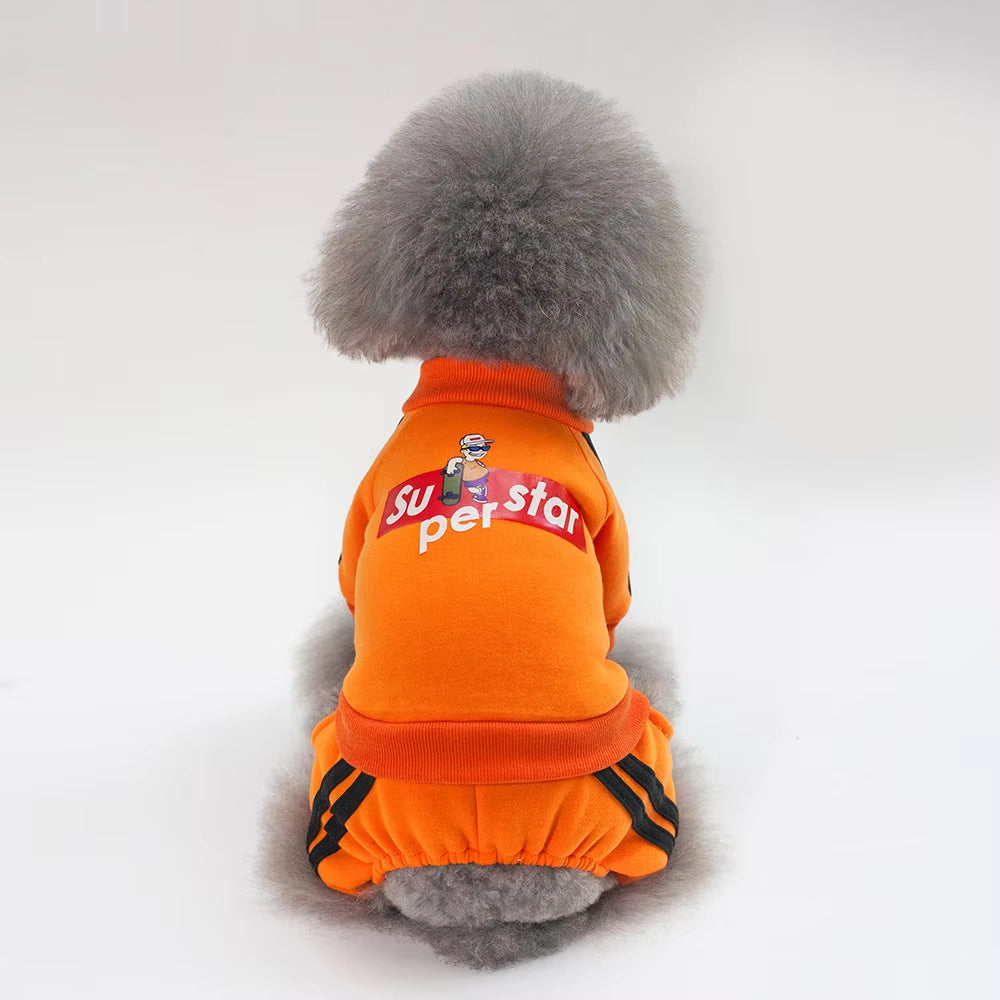 New Creative Breathable Pet Clothing Dog Clothing Pet Clothing for Autumn and Winter Four Legged Hoodie Fleece Jacket for Pets