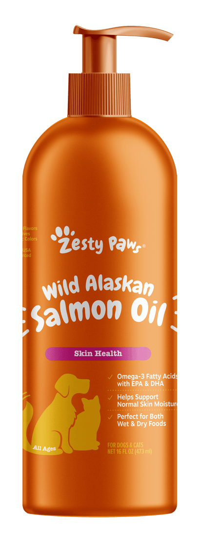 Pure Wild Alaskan Salmon Oil Liquid Food Supplement for Dogs or Cats, 16 Fl Oz