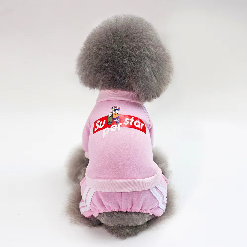 New Creative Breathable Pet Clothing Dog Clothing Pet Clothing for Autumn and Winter Four Legged Hoodie Fleece Jacket for Pets