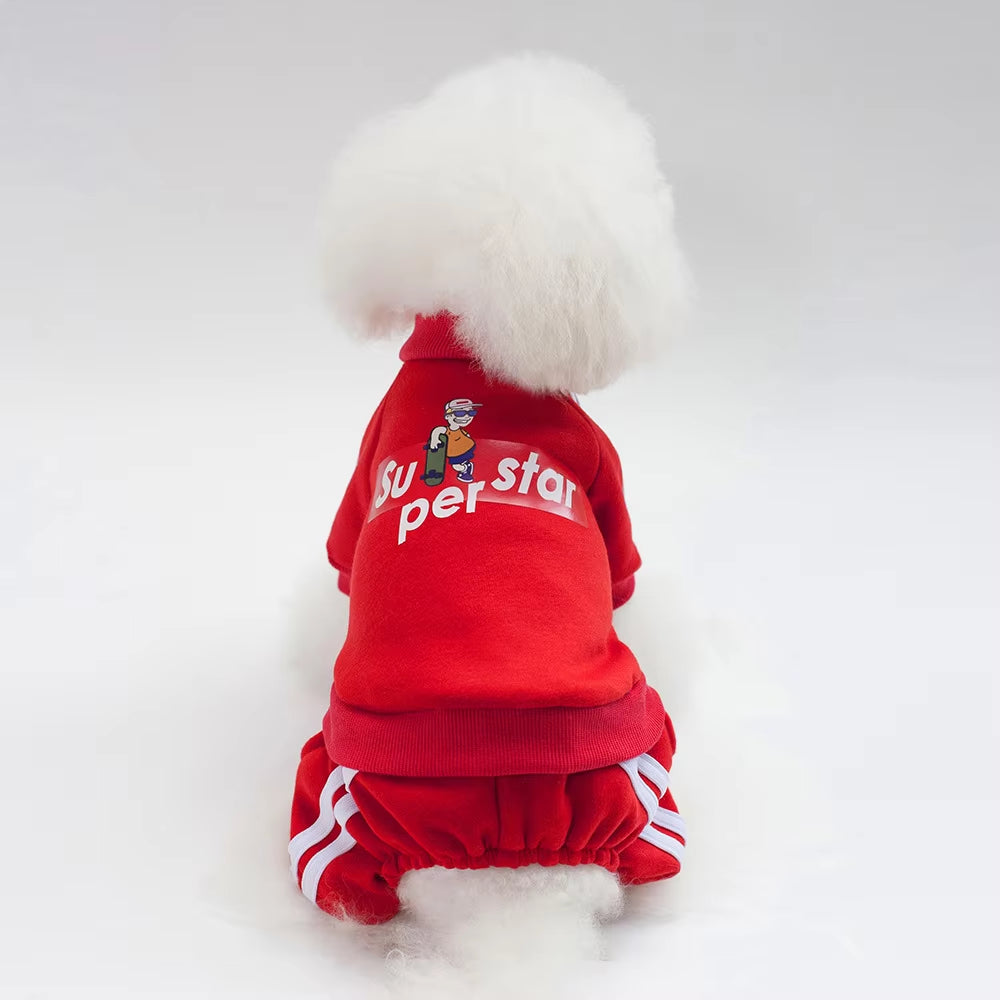 New Creative Breathable Pet Clothing Dog Clothing Pet Clothing for Autumn and Winter Four Legged Hoodie Fleece Jacket for Pets